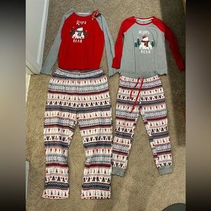 Cuddl duds Christmas pajama sets mama bear size XS Papa bear size L